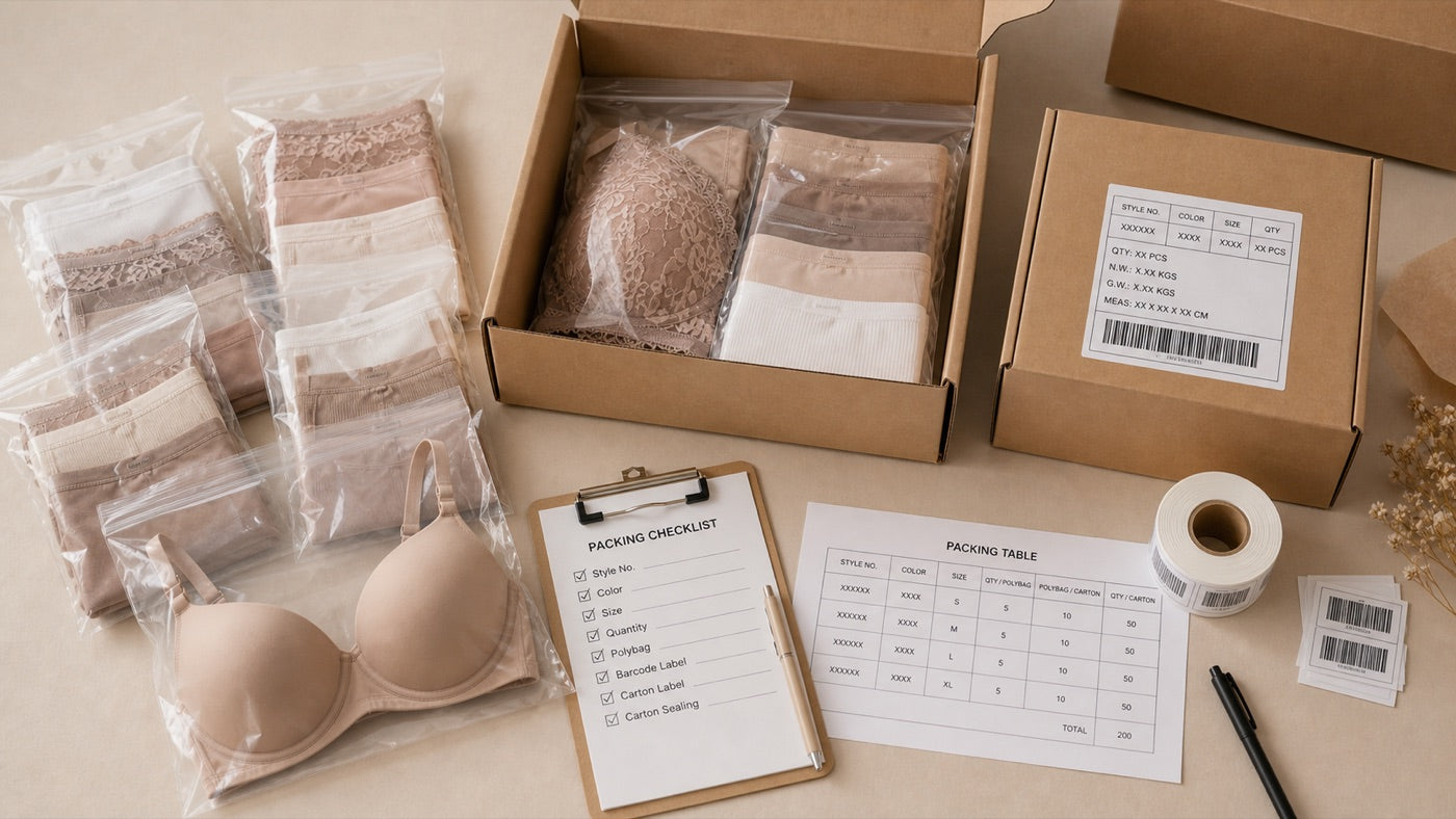 Wholesale underwear packing carton and label check